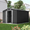 Metal Garden Shed 3.89x2.60m Outdoor Storage Shed Grey Steel