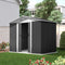 Metal Garden Shed 258x207cm Outdoor Storage Shed Galvanized Steel Grey