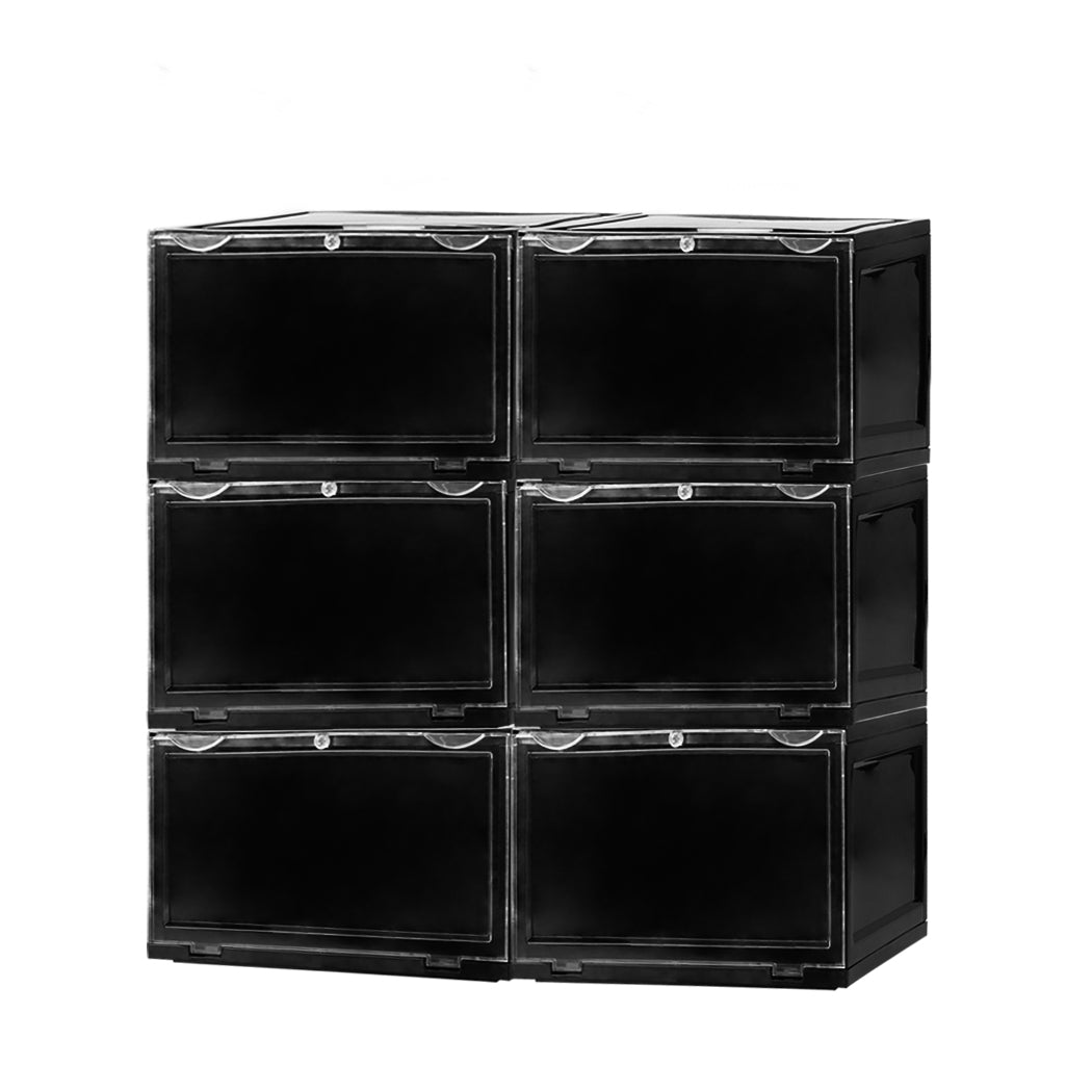 Plastic Shoes Boxes Clear Sneaker Display Storage Case Stackable Container 6pk