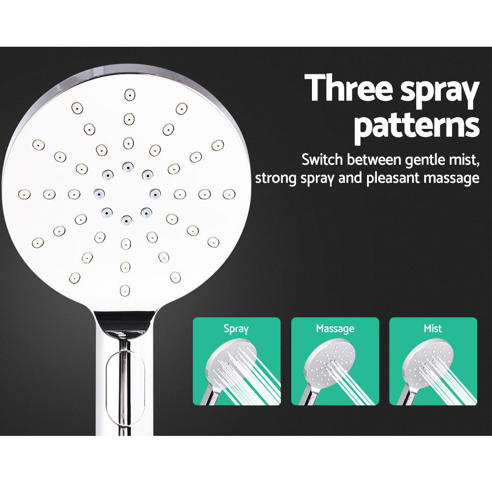 9'' Rain Shower Head Set Handheld Round High Pressure Black