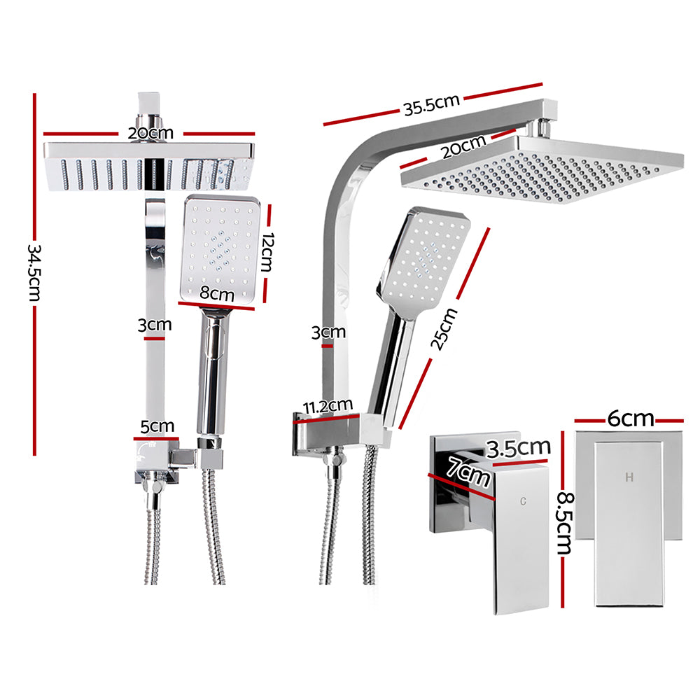 8'' Rain Shower Head Set Handheld Round High Pressure wins Tap�Chrome