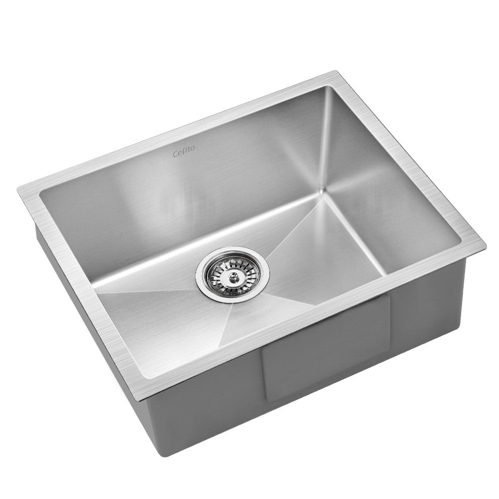 54cm x 44cm Stainless Steel Kitchen Sink Under/Top/Flush Mount Black