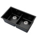 Cefito Stone Kitchen Sink 790X460MM Granite Under/Topmount Basin Double Bowl Black