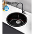 Cefito Stone Kitchen Sink Round 430MM Granite Under/Topmount Basin Bowl Laundry Black