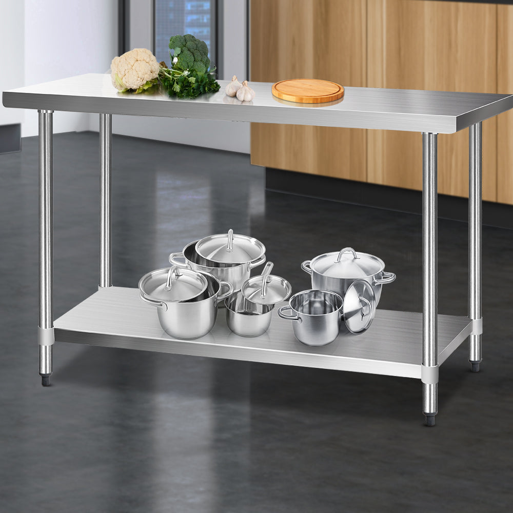 Cefito 1524x610mm Stainless Steel Kitchen Bench 304