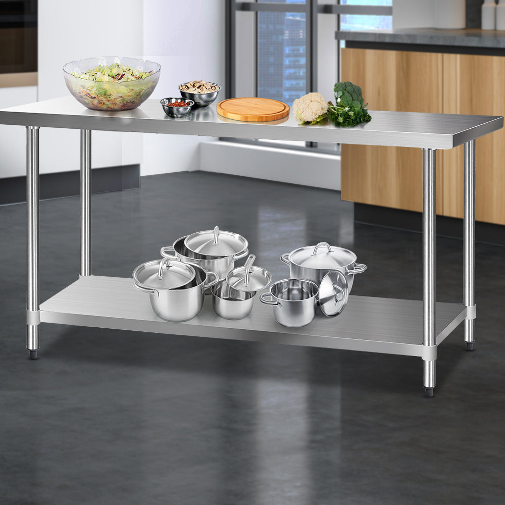 1829 x 610mm Commercial Stainless Steel Kitchen Bench