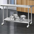 304 Stainless Steel Kitchen Benches Work Bench Food Prep Table with Wheels 1524MM x 610MM