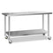 Cefito 1829x610mm Stainless Steel Kitchen Bench with Wheels 430