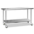 430 Stainless Steel Kitchen Benches Work Bench Food Prep Table with Wheels 1829MM x 610MM