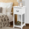 Artiss Vintage Bedside Table Drawer Shelf Nightstand White Storage Cabinet