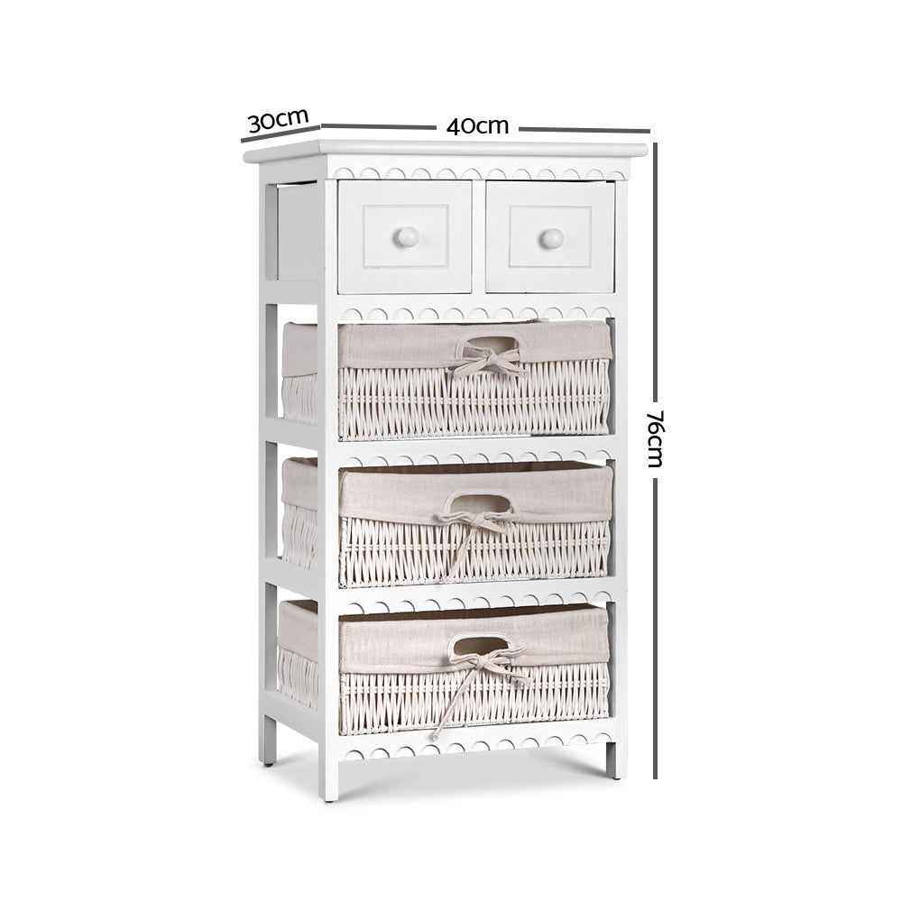 Artiss 2 Chest of Drawers with 3 Baskets - ELIOT