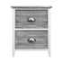 Bedside Table 2 Drawers Vintage X2 - THYME Grey