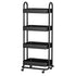 Storage Trolley Kitchen Cart 4 Tiers Black