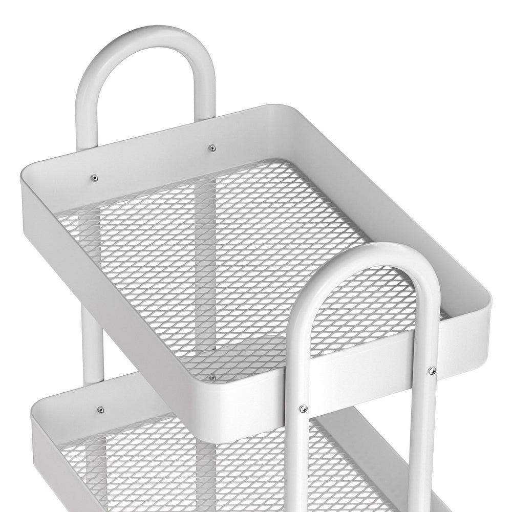 Storage Trolley Kitchen Cart 4 Tiers White