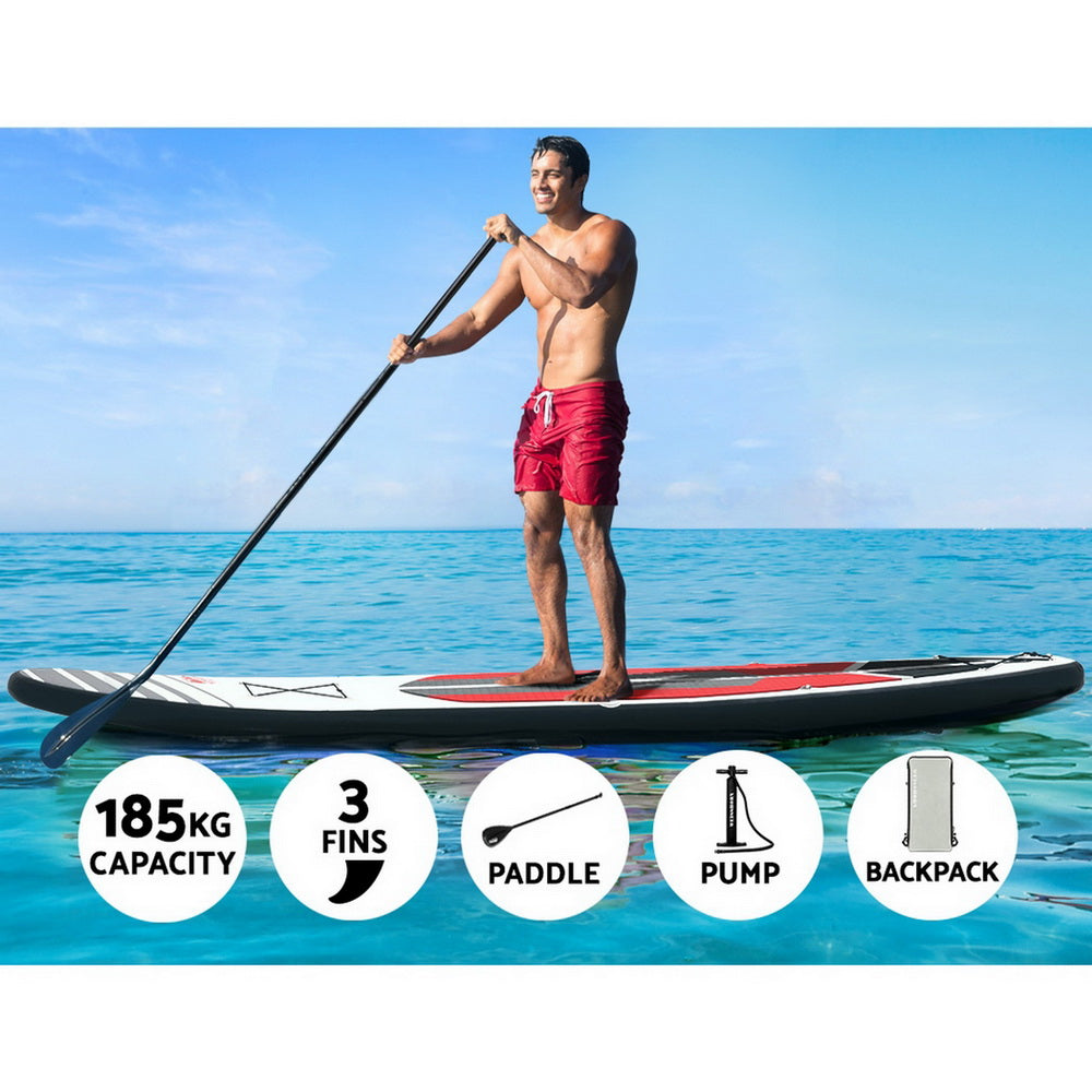 Stand Up Paddle Board 11ft Inflatable SUP Surfboard Paddleboard Kayak Surf Black