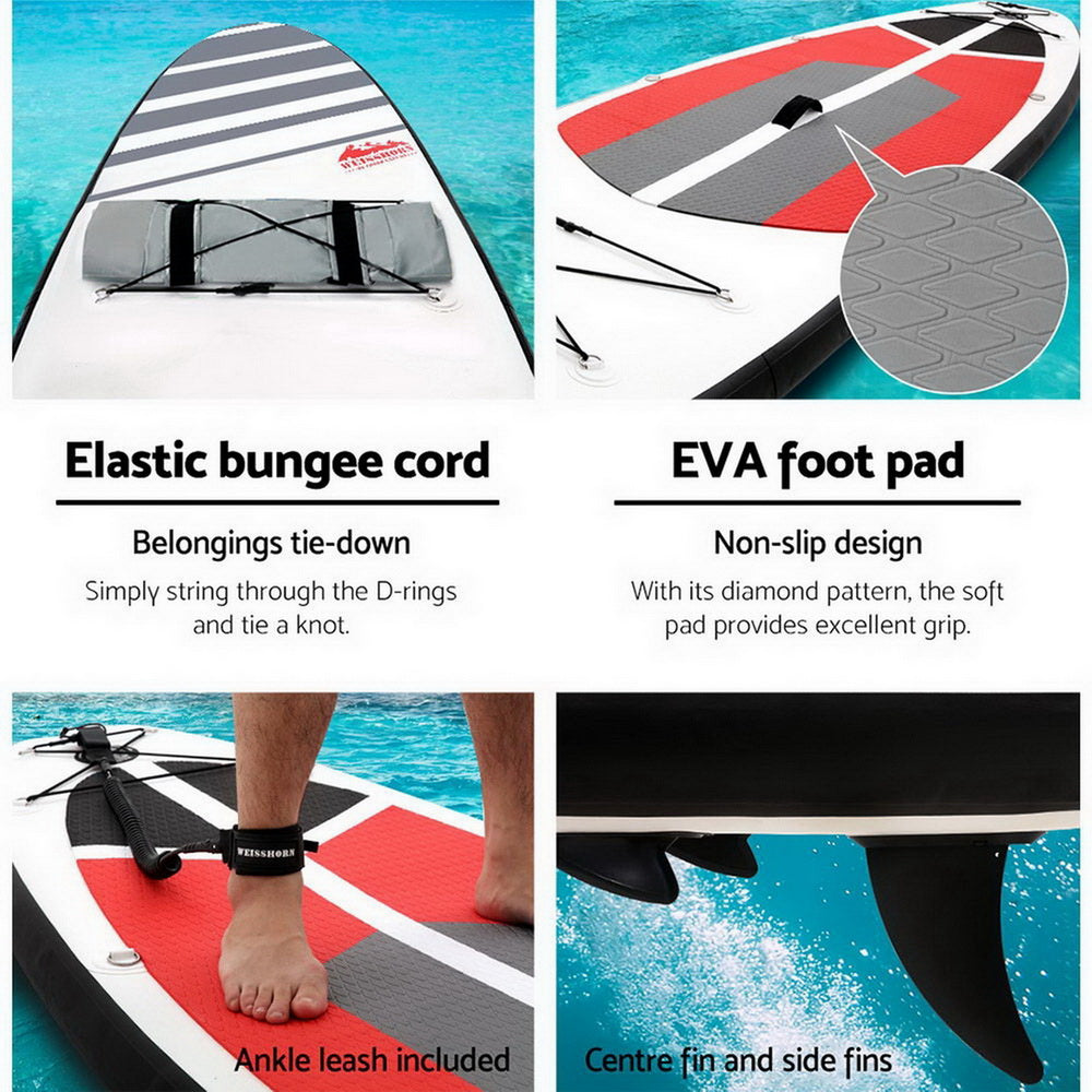 Stand Up Paddle Board 11ft Inflatable SUP Surfboard Paddleboard Kayak Surf Black