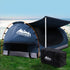 Double Swag Camping Swags Canvas Free Standing Dome Tent Dark Blue