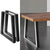 Set of 2 Industrial Trapezoid Table Legs 71cm Steel Desk Frame Black