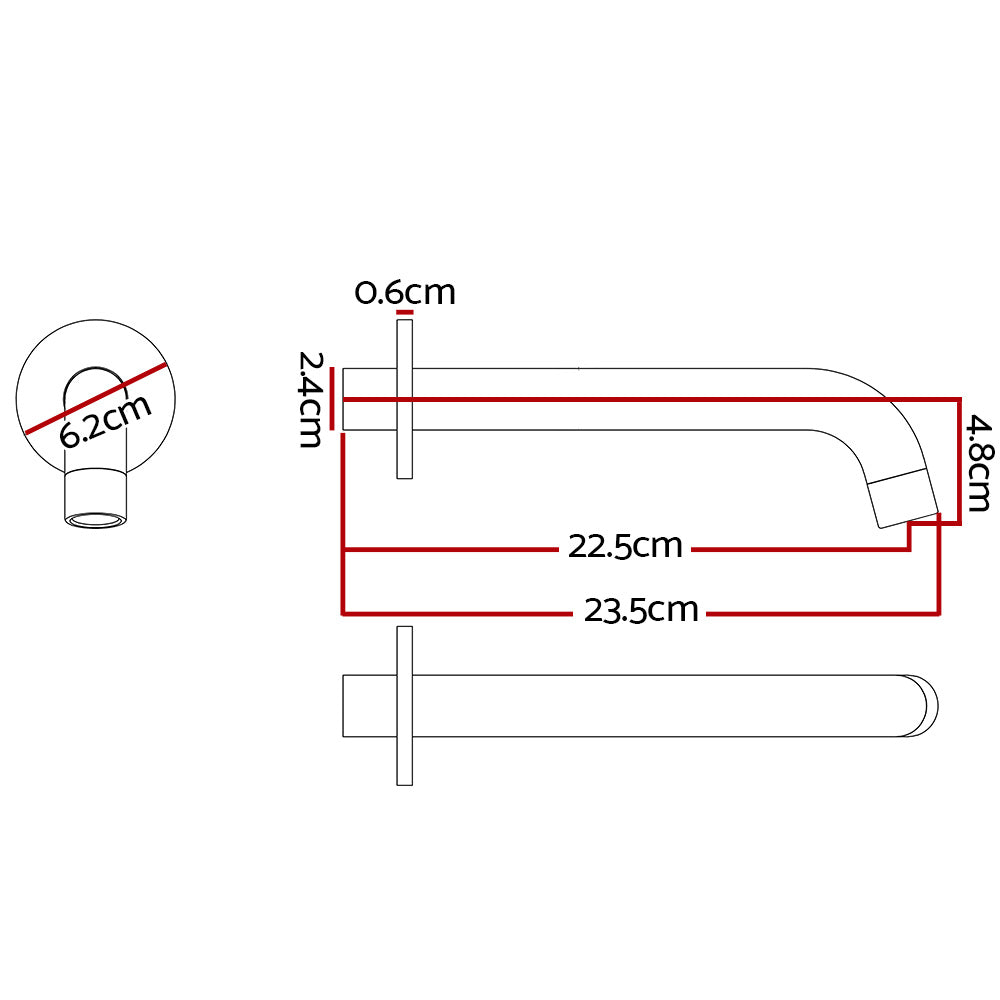 Bathroom Mixer Spout Wall Bath Tap Round Shower Bathtub Chrome