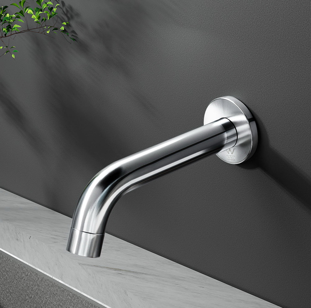 Bathroom Mixer Spout Wall Bath Tap Round Shower Bathtub Chrome