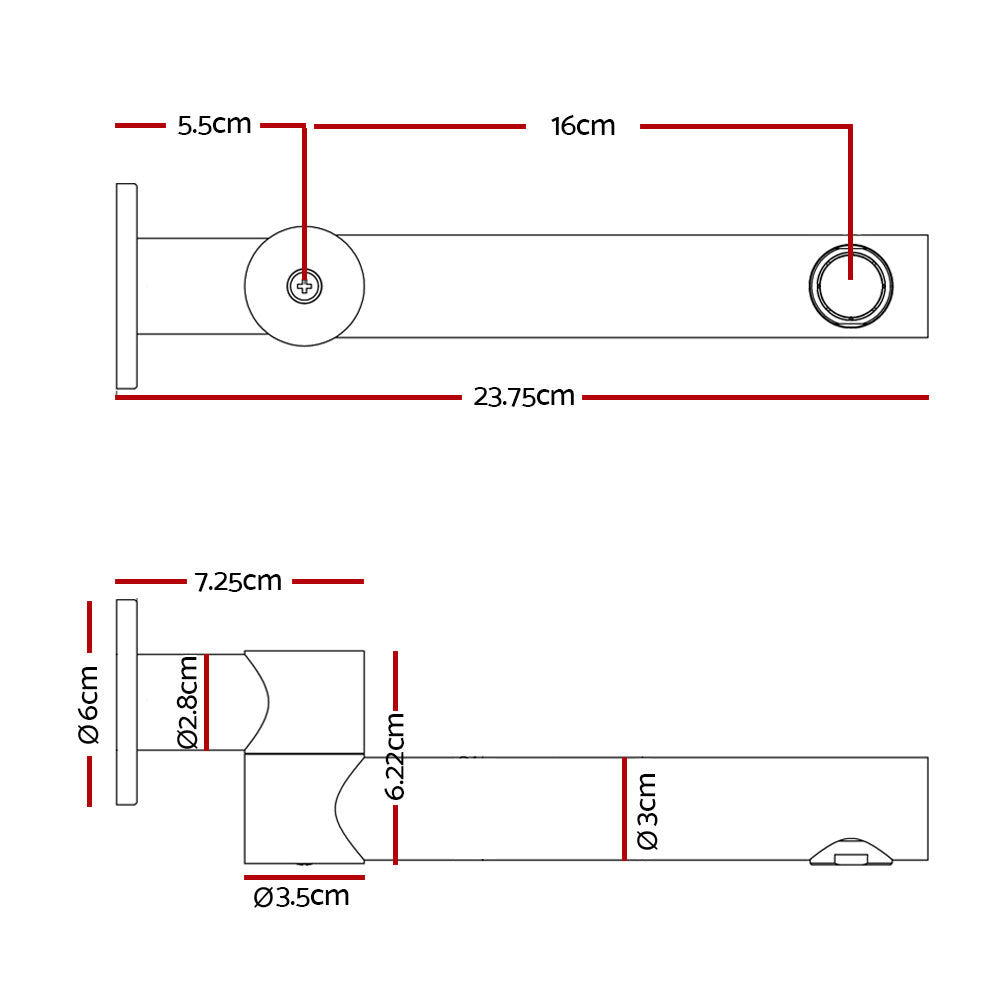 Bathroom Mixer Spout Wall Bath Tap Round Swivel Bathtub Chrome