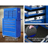 14 Drawer Tool Box Cabinet Chest Mechanic Garage Storage Trolley Blue