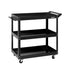 3-Tier Tool Cart Trolley Workshop Garage Storage Organizer Black