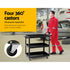 3-Tier Tool Cart Trolley Workshop Garage Storage Organizer Black