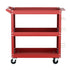 3-Tier Tool Cart Storage Trolley Workshop Garage Pegboard Hooks Red