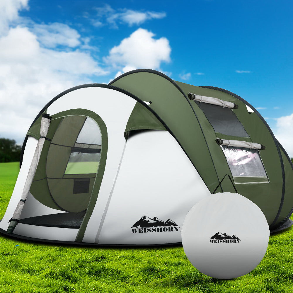 Instant Up Camping Tent 4-5 Person Pop up Tents Family Hiking Beach Dome