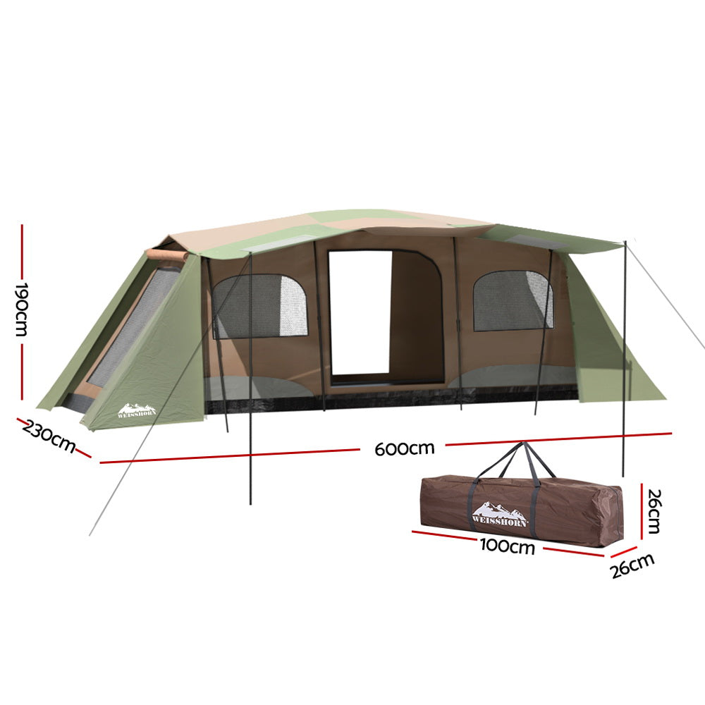 Instant Up Camping Tent 10 Person Outdoor Family Hiking Tents 3 Rooms