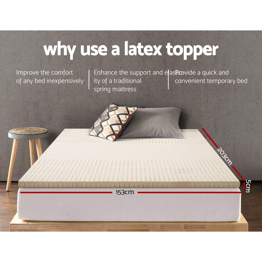 Latex Mattress Topper 5cm Queen