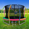 10ft Trampoline with Basketball Hoop Safety Net Ladder Kids Outdoor