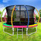 12ft Kids Trampoline with Basketball Hoop Safety Net Ladder