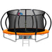 12FT Trampoline for Kids w/ Ladder Trampoline Enclosure Safety Net Rebounder Orange