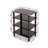 TV Stand 4 Tiers Storage Shelf Rack Tempered Glass Entertainment Unit