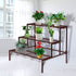 Plant Stand 3 Tier Rectangle Metal Flower Pot Planter Corner Shelf Bronze