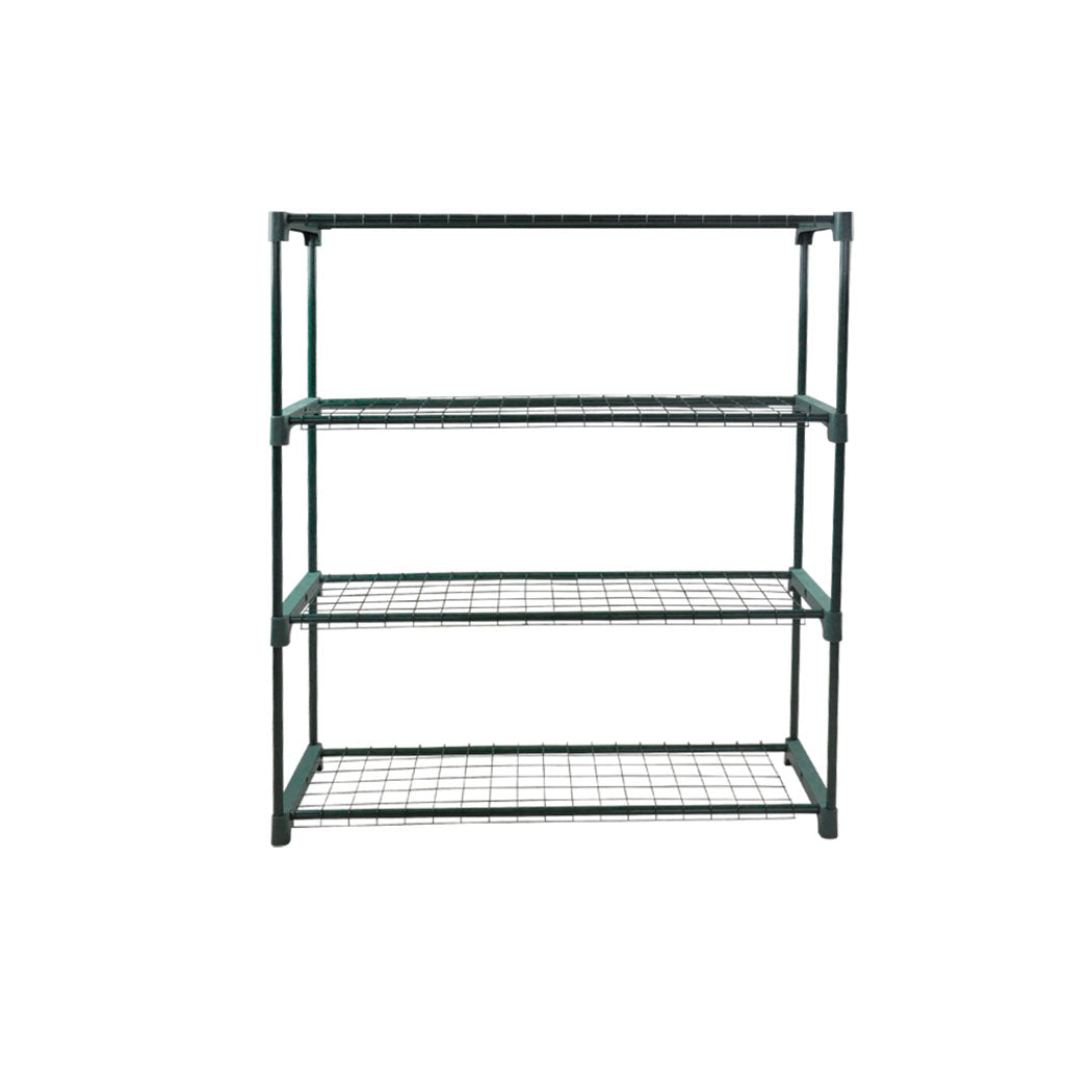 2x 4 Tier Plant Shelve Garden Greenhouse Steel Storage Shelving Frame Stand Rack