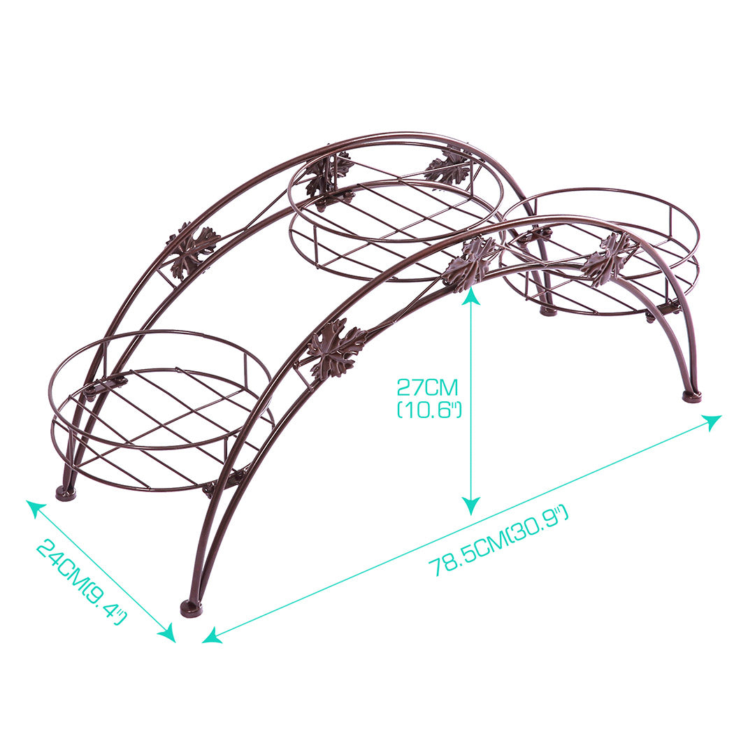 Plant Stand Outdoor Indoor Metal Flower Pots Rack Corner Planter Shelf