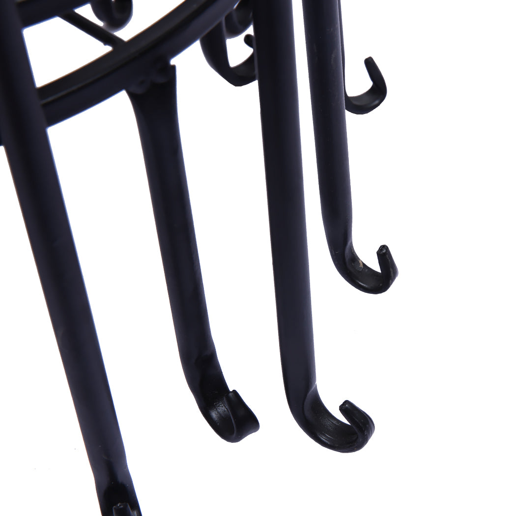 4X Plant Stand Outdoor Indoor Metal Black Flower Pot Garden Decor Rack Round AU