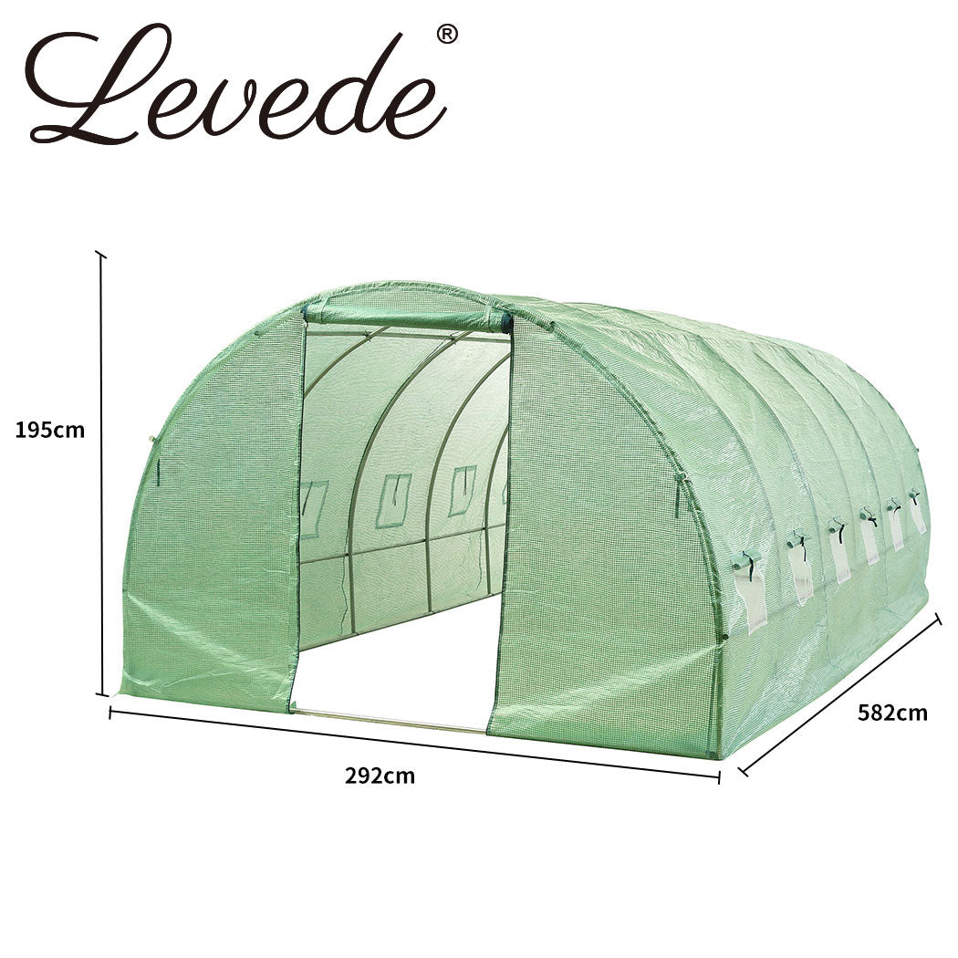 Greenhouse Plastic Cover Film Walk in Outdoor Garden Green House Tunnel 6X3X2M