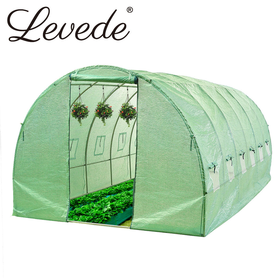 Greenhouse Plastic Cover Film Walk in Outdoor Garden Green House Tunnel 6X3X2M