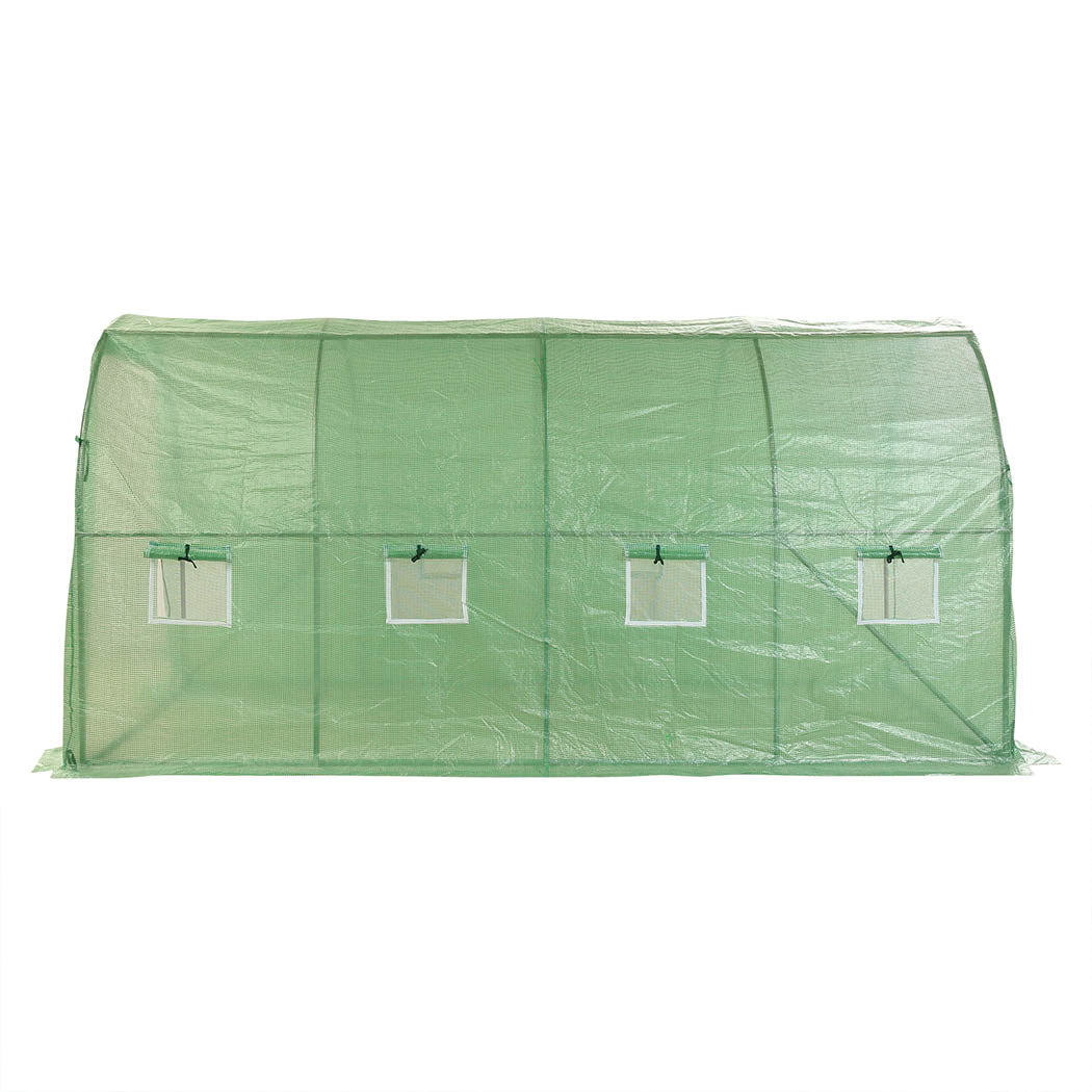 Greenhouse Plastic Film Shed Walk in Outdoor Garden Green House Tunnel Frame