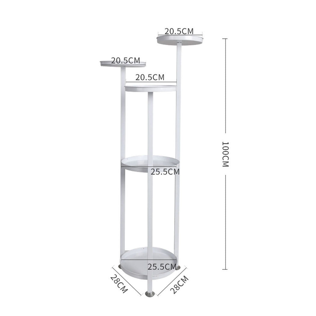 Levede Plant Stand Outdoor Indoor Flower Pots Rack Garden Shelf White 100CM