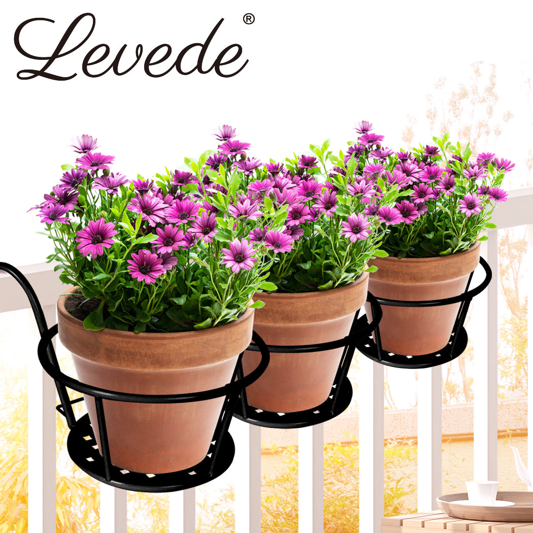 3x Plant Stand flower Holder Hanging Pot Basket Plant Garden Wall Storage