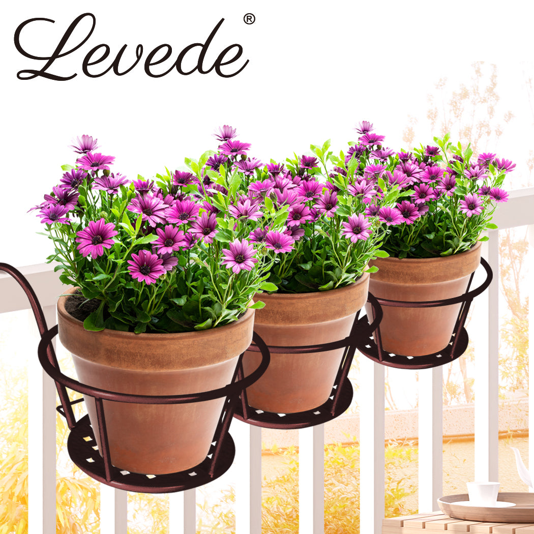 3x Plant Stand flower Holder Hanging Pot Basket Plant Garden Wall Storage