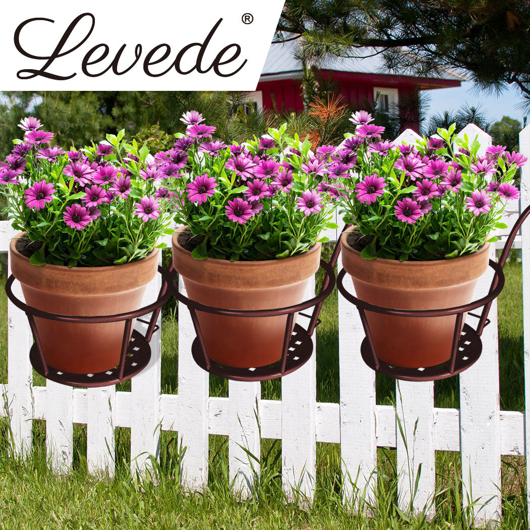 3x Plant Stand flower Holder Hanging Pot Basket Plant Garden Wall Storage