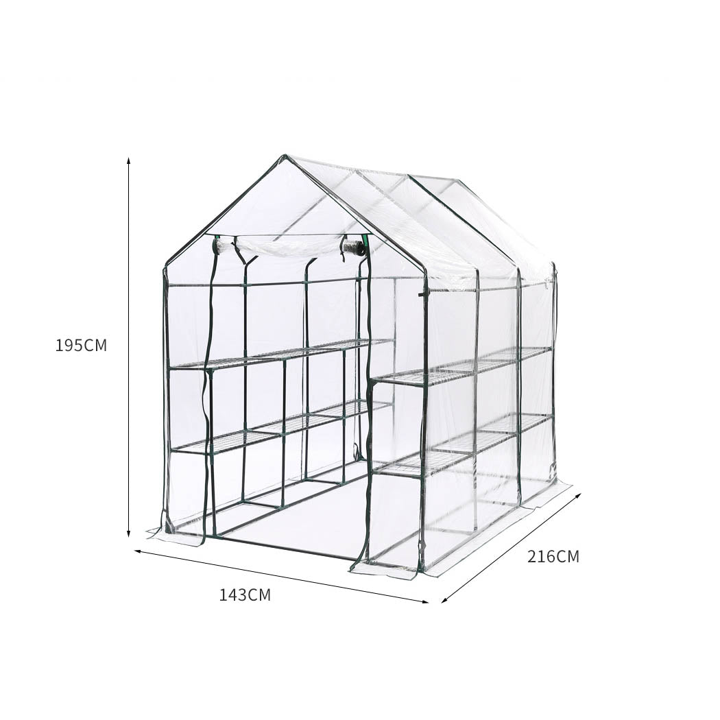 3 Tier Walk In Greenhouse Garden Shed PVC Cover Film Tunnel Green House Plant