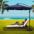 Instahut 3m Outdoor Umbrella w/Base Cantilever Garden Patio Beach Navy