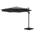 3m Outdoor Umbrella w/Base Cantilever Beach Roma 360 Degree Tilt Charcoal